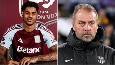 Marcus Rashford (left) and Hansi Flick (right)