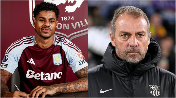 Marcus Rashford (left) and Hansi Flick (right)