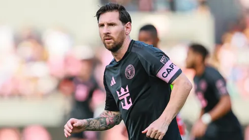 Lionel Messi of Inter Miami gestures during a friendly game between Sporting San Miguelito and Inter Miami at Rommel Fernandez Stadium on February 02, 2025 in Panama, Ciudad de Panama.