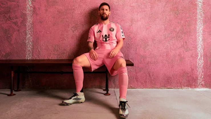 Lionel Messi presenting Inter Miami's new home kit for the 2025-26 seasons "Euphoria."