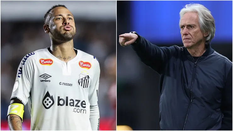 Neymar (left) and Jorge Jesus (right)