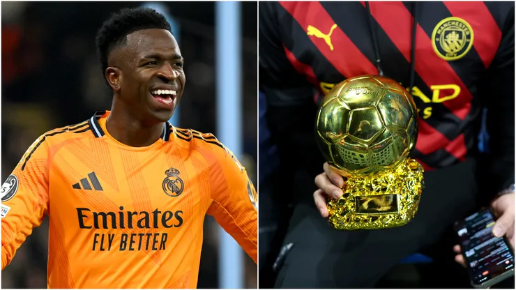 Vinicius (left) and Manchester City fan (right)