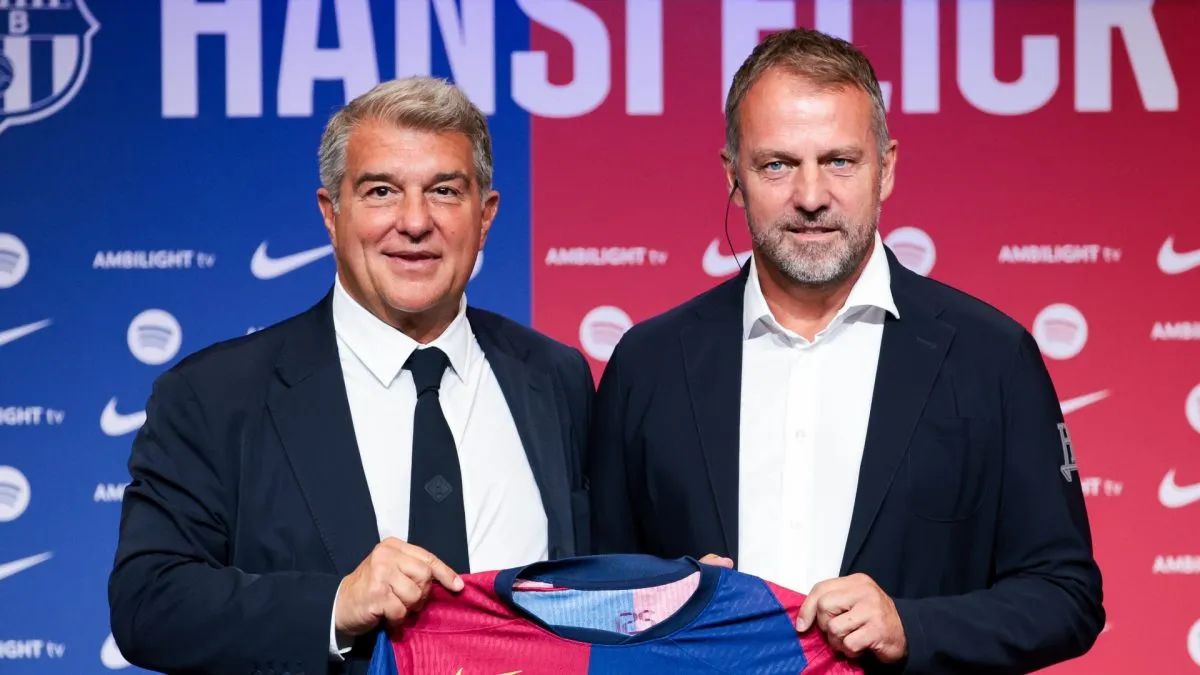 Joan Laporta and Hansi Flick