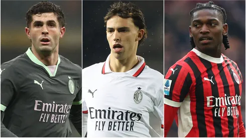 Christian Pulisic (left), Joao Felix (center) and Rafael Leao (right)