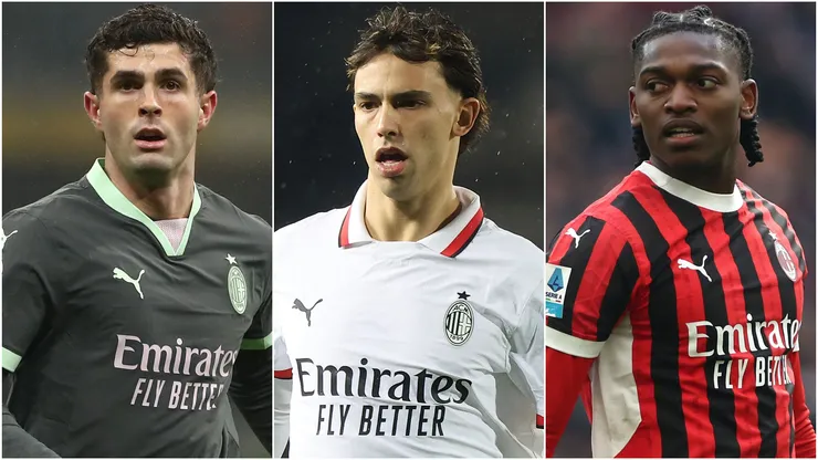 Christian Pulisic (left), Joao Felix (center) and Rafael Leao (right)