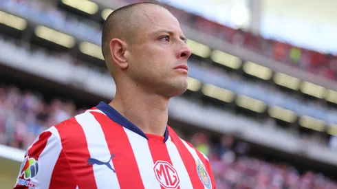 Javier Hernandez of Chivas walks onto the pitch during a Liga MX game.