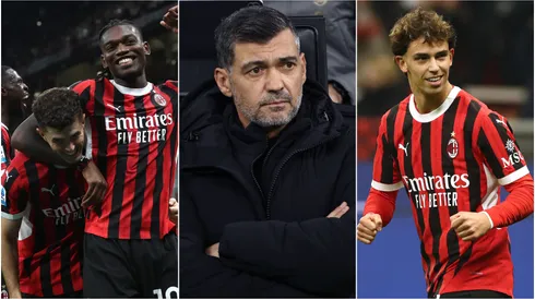 Christian Pulisic, Rafael Leao (left), Sergio Conceicao (center) and Joao Felix (right)