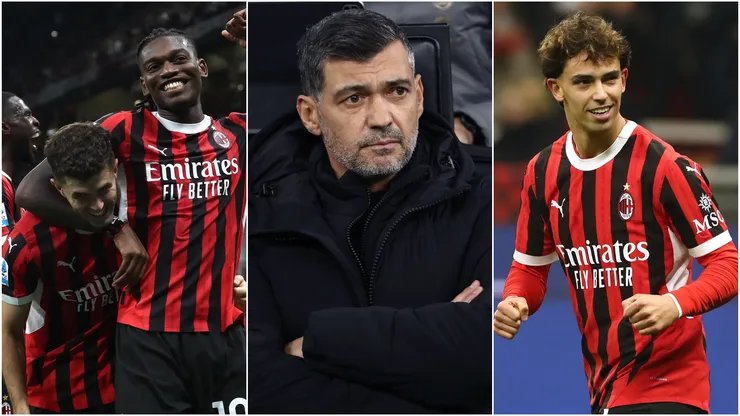 Christian Pulisic, Rafael Leao (left), Sergio Conceicao (center) and Joao Felix (right)