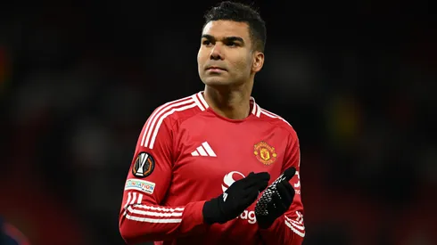 Casemiro of Manchester United during the UEFA Europa League 2024/25 League Phase MD5 match between Manchester United and FK Bodo/Glimt at Old Trafford on November 28, 2024 in Manchester, England.