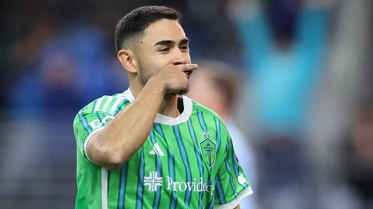 Alex Roldan #16 of Seattle Sounders reacts after beating the Houston Dynamo in a shootout at Lumen Field.