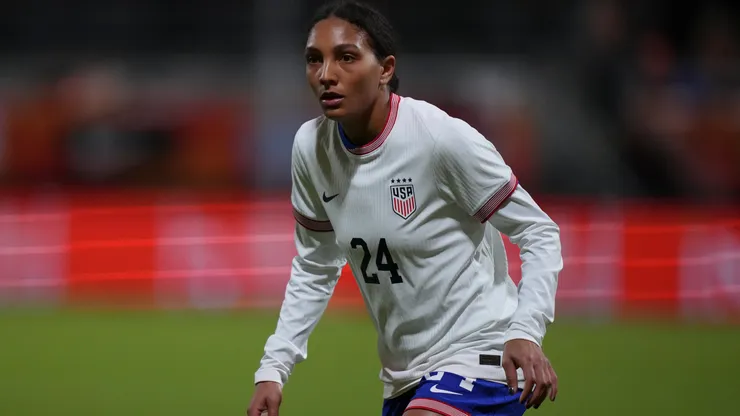 Yazmeen Ryan of the USWNT looks on during the international friendly match between Netherlands and United States.