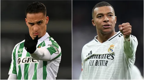 Antony (left) and Kylian Mbappe (right)