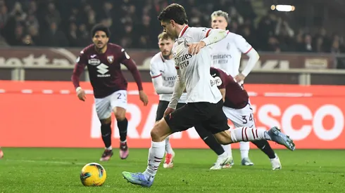 AC Milan’s Christian Pulisic miss the penalty during the Serie A soccer match between Torino and Milan at the Stadio Olimpico Grande Torino in Turin, north west Italy - Saturday, February 22, 2025.