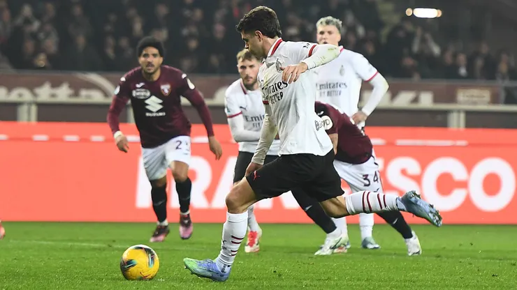 AC Milan’s Christian Pulisic miss the penalty during the Serie A soccer match between Torino and Milan at the Stadio Olimpico Grande Torino in Turin, north west Italy – Saturday, February 22, 2025.
