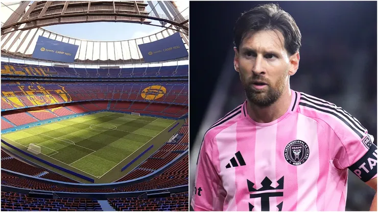 Predicted image of new Camp Nou (left) and Lionel Messi (right)