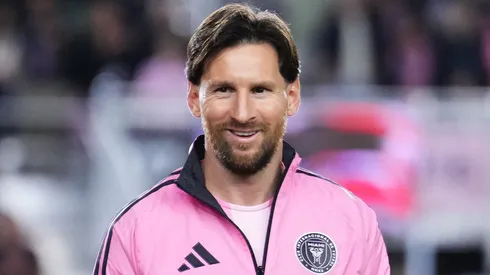 Lionel Messi #10 of Inter Miami CF looks on before an MLS match between Inter Miami CF and New York City FC at Chase Stadium on February 22, 2025 in Fort Lauderdale, Florida.