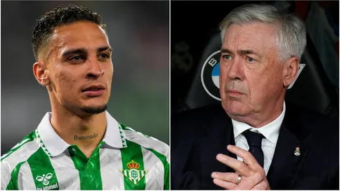 Antony (left) and Carlo Ancelotti (right)