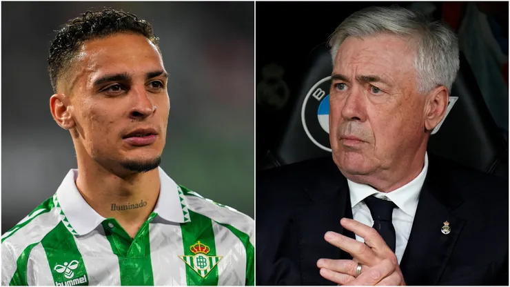 Antony (left) and Carlo Ancelotti (right)