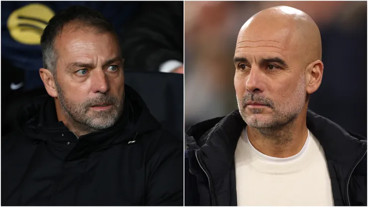 Hansi Flick (left) and Pep Guardiola (right)