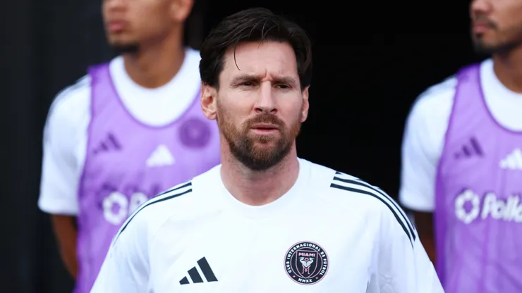 Lionel Messi #10 of Inter Miami CF looks on prior to the MLS match between Inter Miami CF and Charlotte FC at Chase Stadium on March 09, 2025 in Fort Lauderdale, Florida.