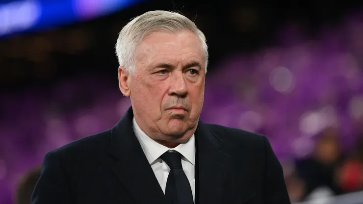 Carlo Ancelotti, Head Coach of Real Madrid, looks on ahead of the UEFA Champions League 2024/25 UEFA Champions League 2024/25 Round of 16 first leg match between Real Madrid C.F. and Atletico de Madrid at on March 04, 2025 in Madrid, Spain.