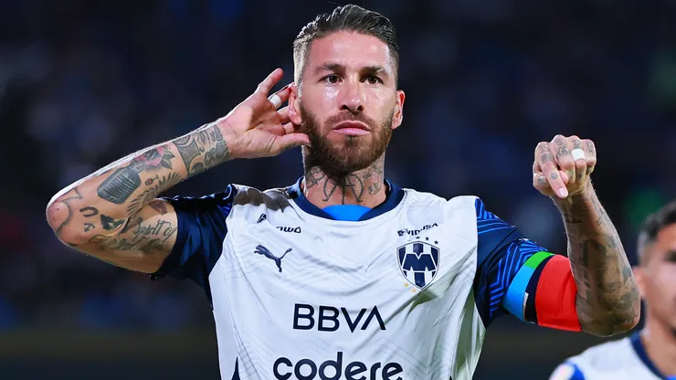 Sergio Ramos of Monterrey celebrates after scoring the team's first goal during the 11th round match between Cruz Azul and Monterrey as part of the Torneo Clausura 2025 Liga MX at Estadio Olimpico Universitario on March 08, 2025 in Mexico City, Mexico.