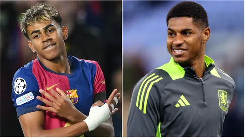 Lamine Yamal (left) and Marcus Rashford (right)