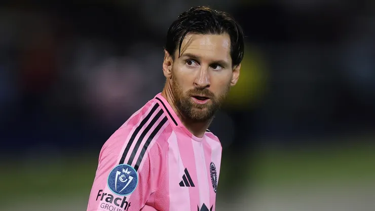 Lionel Messi #10 of Inter Miami CF looks on during the 2025 Concacaf Champions Cup Round of 16 Second Leg match between Cavalier SC and Inter Miami CF at The Jamaican National Stadium on March 13, 2025 in Kingston, Jamaica.