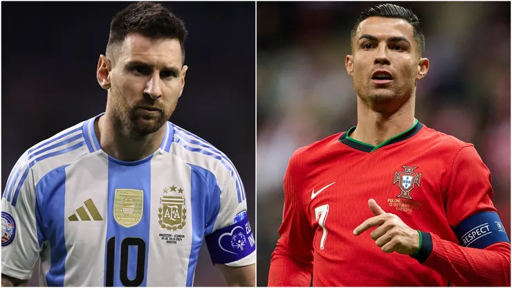 Lionel Messi (L) of Argentina, and Cristiano Ronaldo (R) of Portugal.