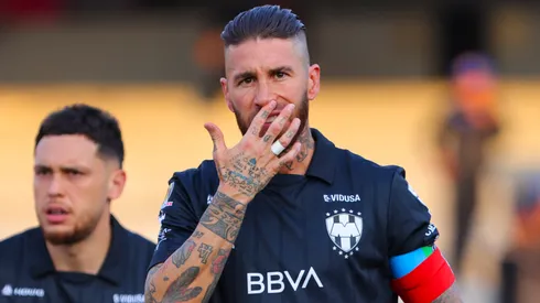 Sergio Ramos of Monterrey reacts during the 12th round match between Pumas UNAM and Monterrey as part of the Torneo Clausura 2025 Liga MX at Estadio Olimpico Universitario on March 16, 2025 in Mexico City, Mexico.
