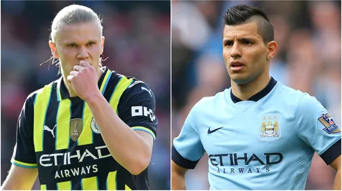 Erling Haaland (left) and Sergio Aguero (right)