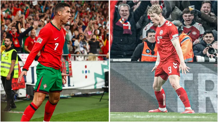 Cristiano Ronaldo (left) and Rasmus Hojlund (right)