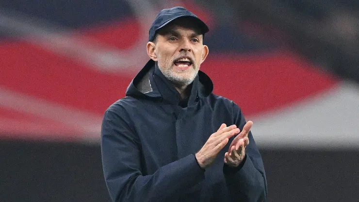 Thomas Tuchel, Head Coach of England, reacts during the FIFA World Cup 2026 European Qualifier between England and Latvia at Wembley Stadium on March 24, 2025 in London, England.