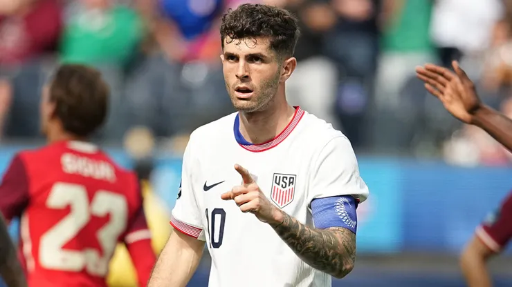Christian Pulisic playing for the United States during the CONCACAF Nations League 2025.