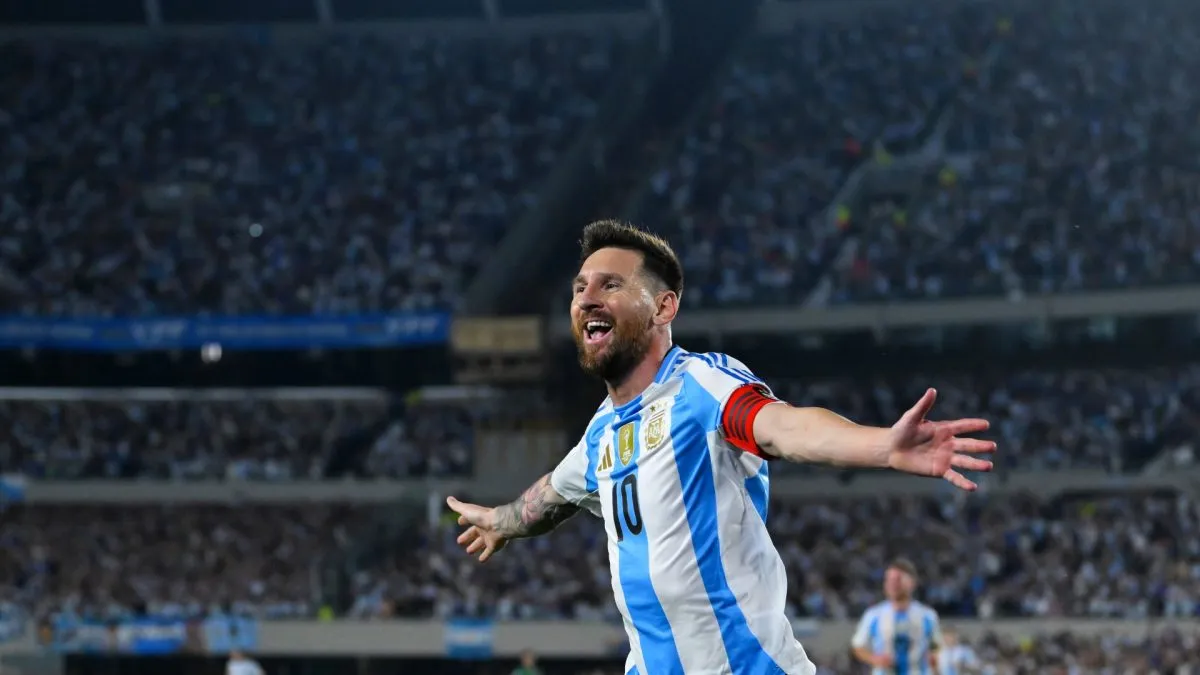 Lionel Messi celebrates