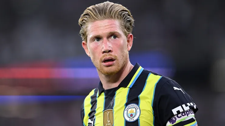 Kevin De Bruyne of Manchester City during the Premier League match between West Ham United FC and Manchester City FC at London Stadium on August 31, 2024 in London, England.