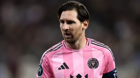 Lionel Messi #10 of Inter Miami looks on during the CONCACAF Champions Cup 2025 Quarter-final first leg match against Los Angeles Football Club at BMO Stadium on April 02, 2025 in Los Angeles, California.
