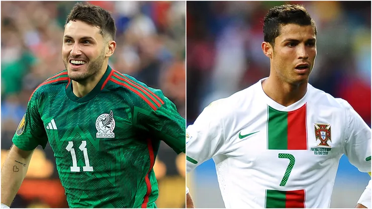 Santiago Gimenez (left) and Cristiano Ronaldo (right)