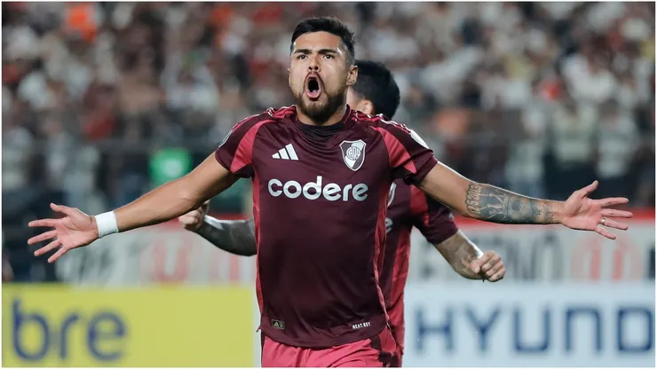 Paulo Diaz of River Plate celebrates after scoring