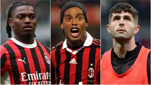 Rafael Leao (left), Ronaldinho (center), and Christian Pulisic (right)