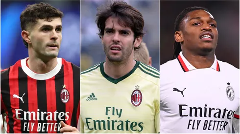 Christian Pulisic (left), Kaka (center), and Rafael Leao (right)