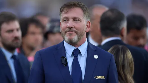 President of CONMEBOL Alejandro Dominguez looks on after Botafogo's win following the Copa CONMEBOL Libertadores 2024 Final between Atletico Mineiro and Botafogo at Estadio Más Monumental Antonio Vespucio Liberti on November 30, 2024 in Buenos Aires, Argentina.