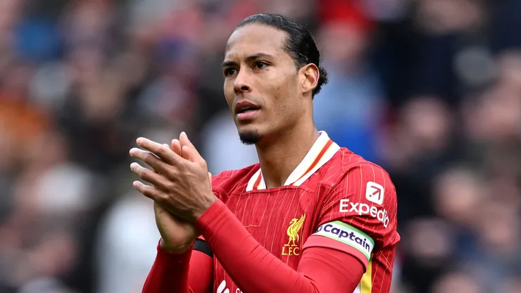 Virgil van Dijk of Liverpool celebrates a Premier League victory.