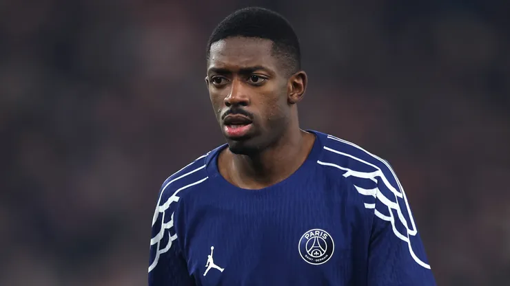 Ousmane Dembele of Paris Saint-Germain reacts during the UEFA Champions League 2024/25 League Phase MD8 match between VfB Stuttgart and Paris Saint-Germain at Stuttgart Arena on January 29, 2025 in Stuttgart, Germany.