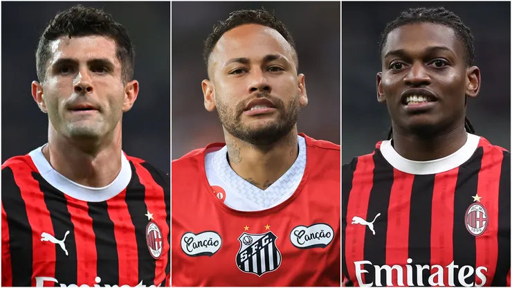 Christian Pulisic (left), Neymar (center), and Rafael Leao (right)