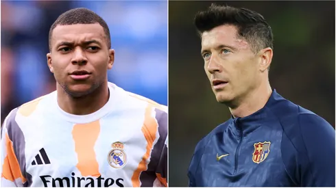 Kylian Mbappe (left) and Robert Lewandowski (right)