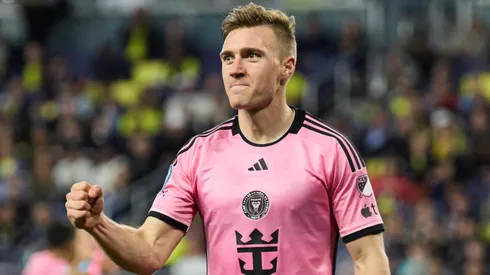 Julian Gressel #24 of Inter Miami celebrates during the match against the Nashville SC at GEODIS Park on March 07, 2024 in Nashville, Tennessee.