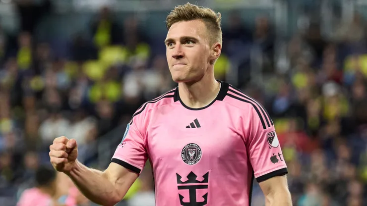 Julian Gressel #24 of Inter Miami celebrates during the match against the Nashville SC at GEODIS Park on March 07, 2024 in Nashville, Tennessee.
