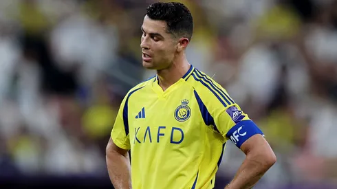 Cristiano Ronaldo of Al Nassr reacts during the AFC Champions League Elite Semi Final between Al Nassr and Kawasaki Frontale at King Abdullah Sports City Hall Stadium on April 30, 2025 in Jeddah, Saudi Arabia.