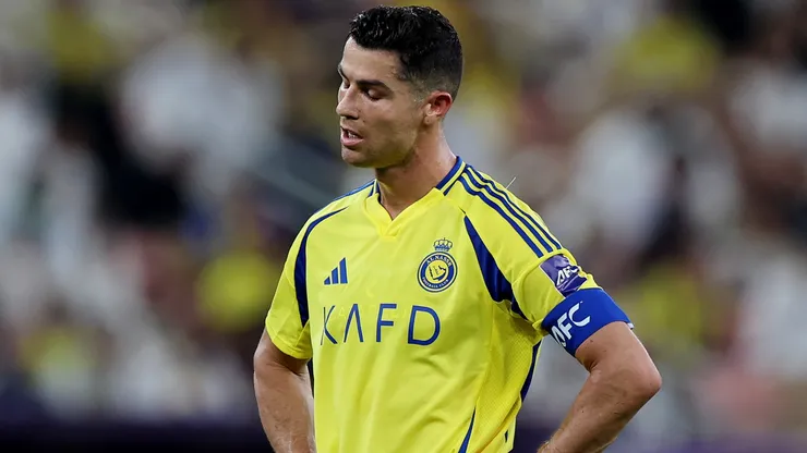 Cristiano Ronaldo of Al Nassr reacts during the AFC Champions League Elite Semi Final between Al Nassr and Kawasaki Frontale at King Abdullah Sports City Hall Stadium on April 30, 2025 in Jeddah, Saudi Arabia.